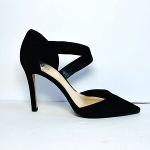 Vince Camuto Carlotte Womens Size 9M 38 Black Suede Heels Dress Shoes GUC